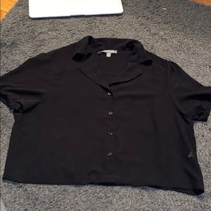 Don’t Ask Why Cropped Short Sleeve Button Down